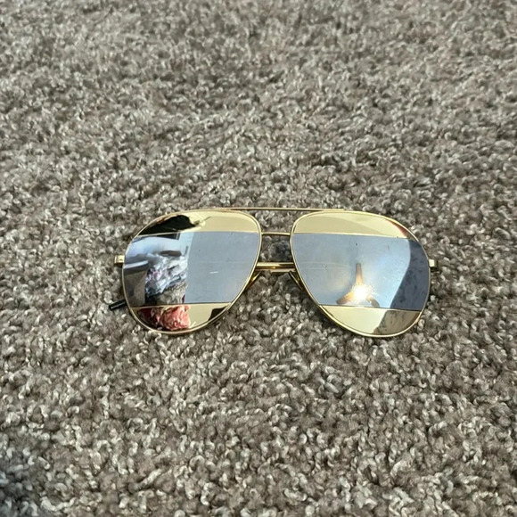 Christian Dior 2 toned mirror aviator sunglasses - Picture 2 of 3